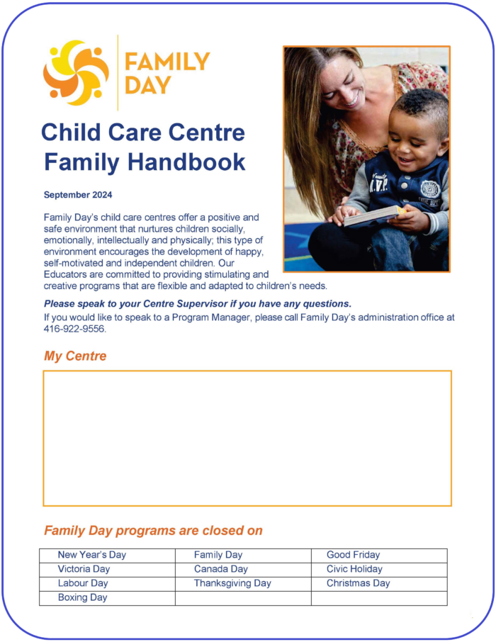 Click here to view and/or download a copy of Family Day Child Care Centre Family Handbook (as of September 2024)